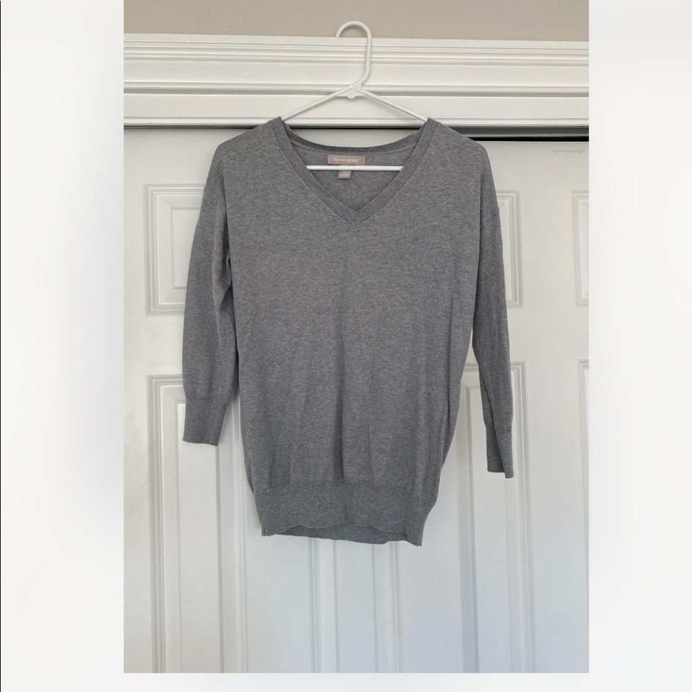 Banana Republic gray super soft 3/4 sleeve sweater